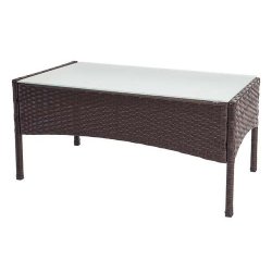 Polyrattan havembler - brunmeleret loungest - brun 2-1-1 sofast