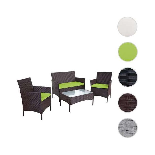 Polyrattan havembler - brunmeleret loungest - brun 2-1-1 sofast