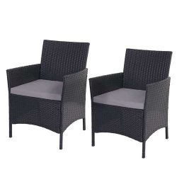 Polyrattan havem�bler - sort polyrattan lounges�t - sort 2-1-1 sofas�t