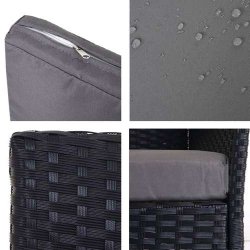 Polyrattan havem�bler - sort polyrattan lounges�t - sort 2-1-1 sofas�t