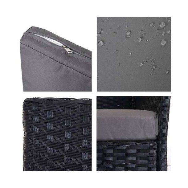 Polyrattan havem�bler - sort polyrattan lounges�t - sort 2-1-1 sofas�t