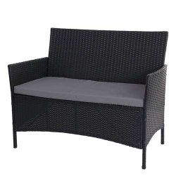 Polyrattan havem�bler - sort polyrattan lounges�t - sort 2-1-1 sofas�t
