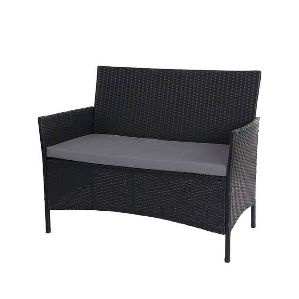 Polyrattan havem�bler - sort polyrattan lounges�t - sort 2-1-1 sofas�t