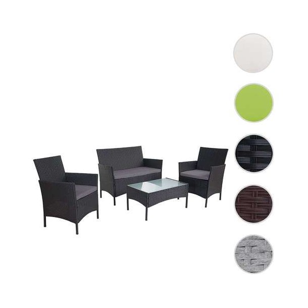 Polyrattan havem�bler - sort polyrattan lounges�t - sort 2-1-1 sofas�t