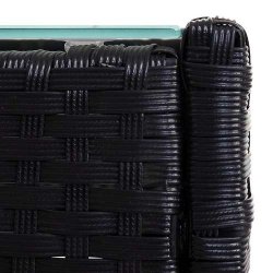 Polyrattan havem�bler - sort polyrattan lounges�t - sort 2-1-1 sofas�t