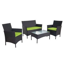 Polyrattan havem�bler - sort polyrattan lounges�t - sort 2-1-1 sofas�t