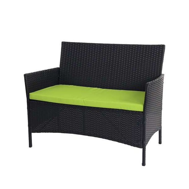 Polyrattan havem�bler - sort polyrattan lounges�t - sort 2-1-1 sofas�t