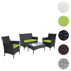 Polyrattan havem�bler - sort polyrattan lounges�t - sort 2-1-1 sofas�t