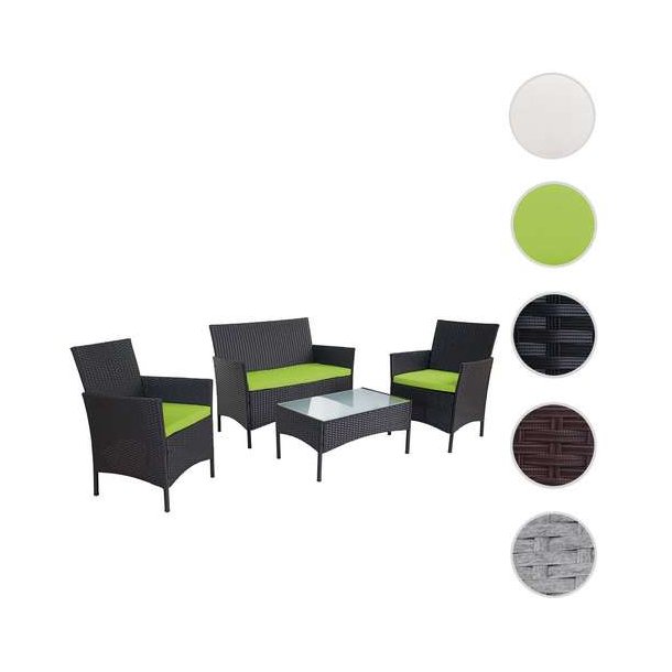 Polyrattan havem�bler - sort polyrattan lounges�t - sort 2-1-1 sofas�t