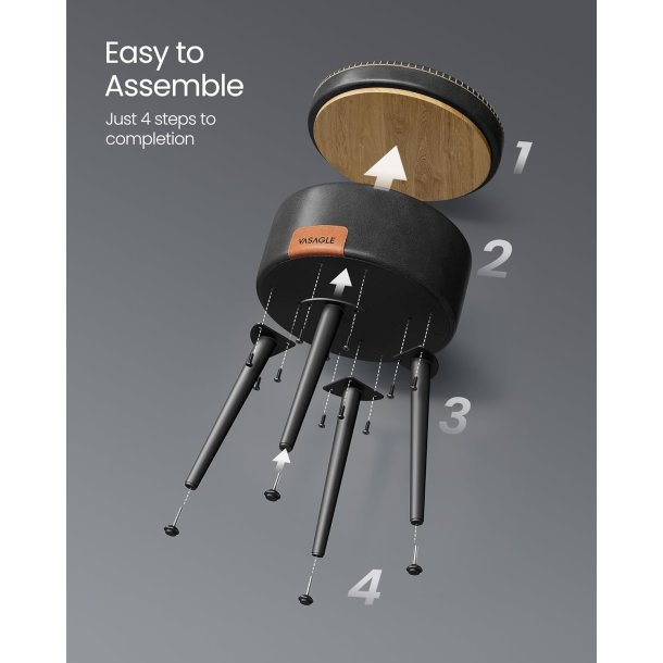 Puf med opbevaring - rund skammel - fodskammel - sort s�de �32