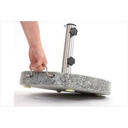 Parasolfod granit rund med hjul - 30 kg