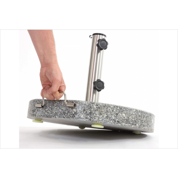 Parasolfod granit rund med hjul - 30 kg