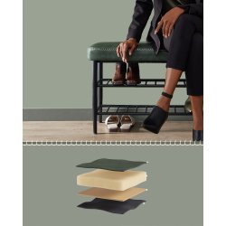 Opbevaringsb�nk - siddeb�nk med skohylder - gr�n 30 x 80 x 50