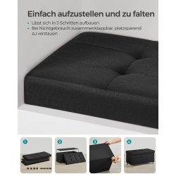 B�nk med kiste - siddeb�nk med opbevaring 38 x 76 x 40 - sort
