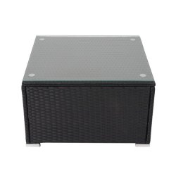 Loungest - sorte polyrattan siddegruppe med mrkegr hynder