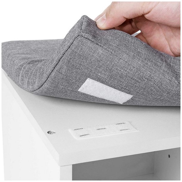 Skob�nk - siddeb�nk med skohylder - entreb�nk med skorum - hvid