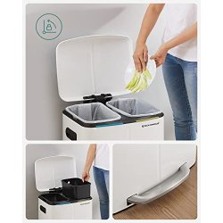 Skraldespand - pedalspand med soft close l�g - 2x20L hvid