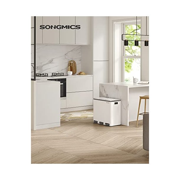 Skraldespand - pedalspand med soft close l�g - 54L (3x18) hvid