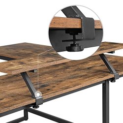 Hj�rneskrivebord med sk�rmstativ - skrivebord rustik brun 140x130