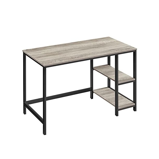 Skrivebord med 2 hylder - gr�/beige (greige) 120 x 60 x 75 cm