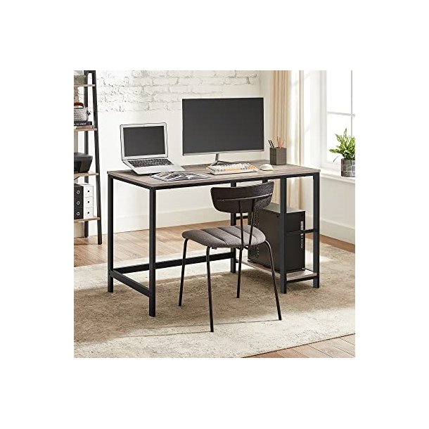 Skrivebord med 2 hylder - gr�/beige (greige) 120 x 60 x 75 cm