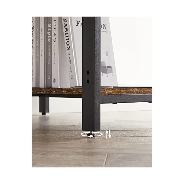 Skrivebord med 2 hylder - computerbord - rustik brun 140x60x75