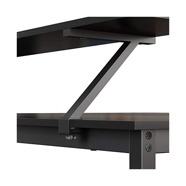 Hj�rneskrivebord med sk�rmstativ - skrivebord - sort 140 x 130