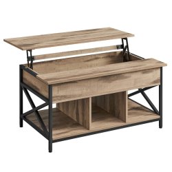 Sofabord med indbygget computerbord og skrivebord - brun