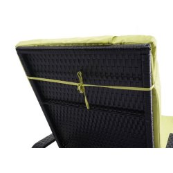 Polyrattan aluminium solseng - sort luksus solvogn og liggestol