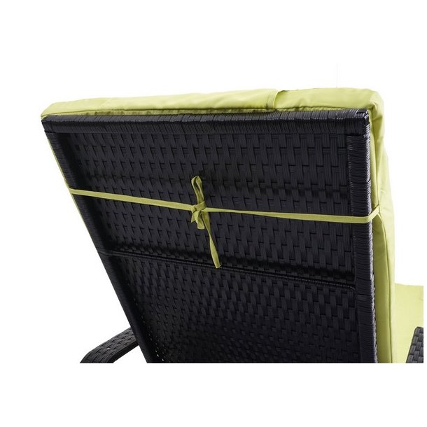 Polyrattan aluminium solseng - sort luksus solvogn og liggestol