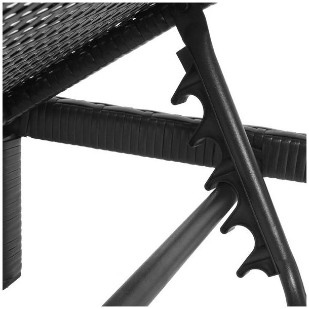 Polyrattan liggestol - sort polyrattan solseng med 5 cm gr hynde - Basic