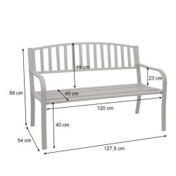 Stlbnk - sort parkbnk og havebnk i pulverlakeret stl