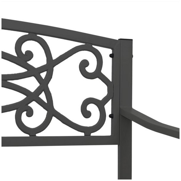 Parkbnk og havebnk - sort stlbnk i pulverlakeret stl