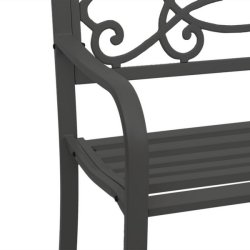 Parkbnk og havebnk - sort stlbnk i pulverlakeret stl