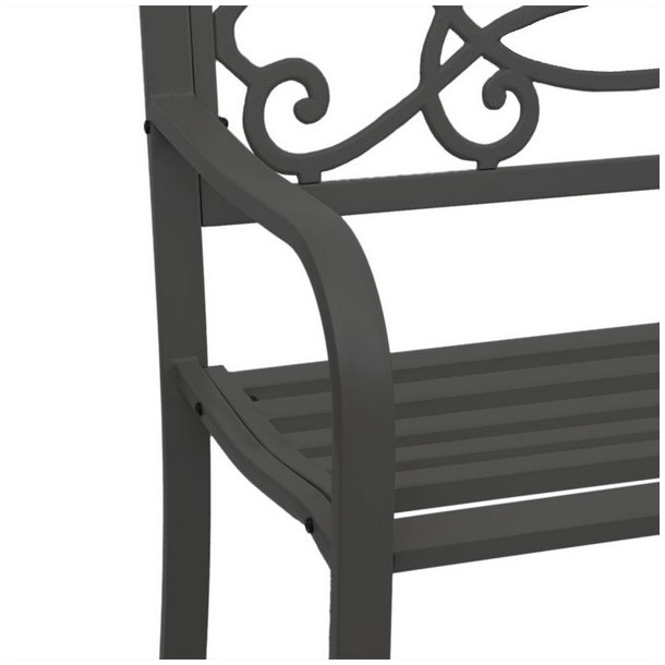 Parkbnk og havebnk - sort stlbnk i pulverlakeret stl