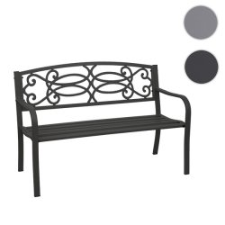 Parkbnk og havebnk - sort stlbnk i pulverlakeret stl