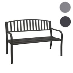 Stlbnk - sort parkbnk og havebnk i pulverlakeret stl