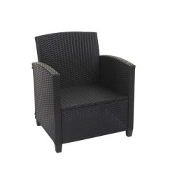 Havem�bels�t - sorte polyrattan havem�bler med antracit hynder