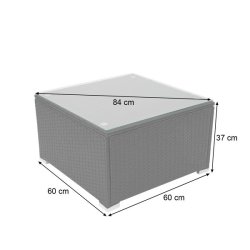 Loungest - sorte polyrattan siddegruppe med mrkegr hynder