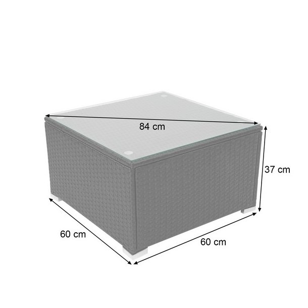 Loungest - sorte polyrattan siddegruppe med mrkegr hynder