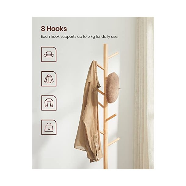 Stumtjener i tr� - frakke stativ til entre - brun 47x47x175