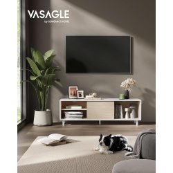 TV-bord - samles uden v�rkt�j - hvid og beige 140x39x45 cm
