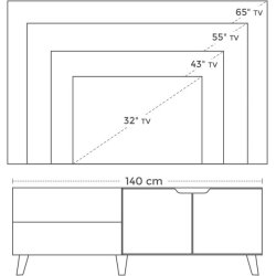 TV-b�nk - retro TV-bord - vintage rustik brun 140x40x50 cm