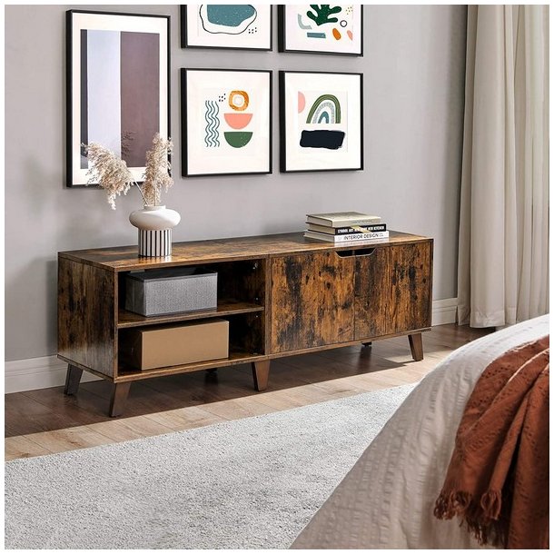 TV-b�nk - retro TV-bord - vintage rustik brun 140x40x50 cm