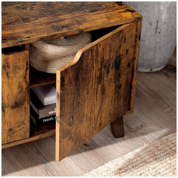 TV-b�nk - retro TV-bord - vintage rustik brun 140x40x50 cm