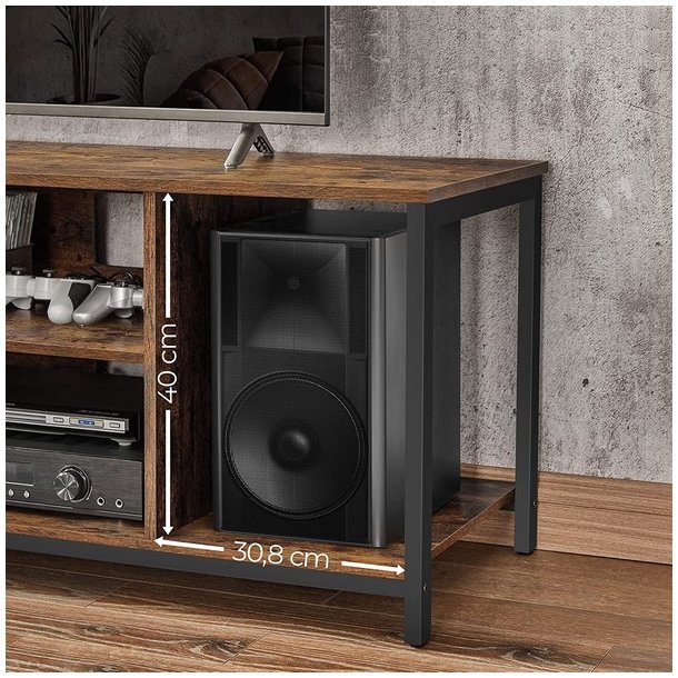 TV-b�nk - TV-bord i industrielt design - rustik brun 120x40x50