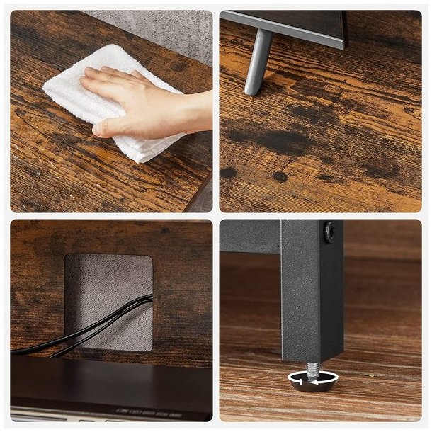 TV-b�nk - TV-bord i industrielt design - rustik brun 120x40x50