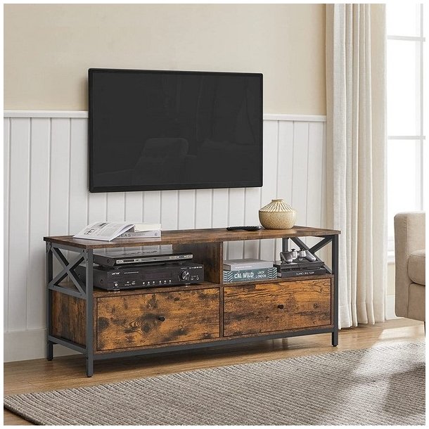 TV-bord - TV-bnk i industrielt design - rustik brun 120x40x50