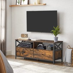 TV-bord - TV-b�nk i industrielt design - rustik brun 120x40x50