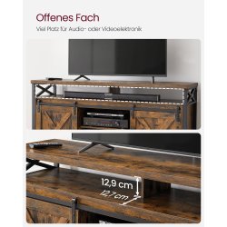 TV-bord til 65" - rustik brun - 147 x 40 x 76 cm